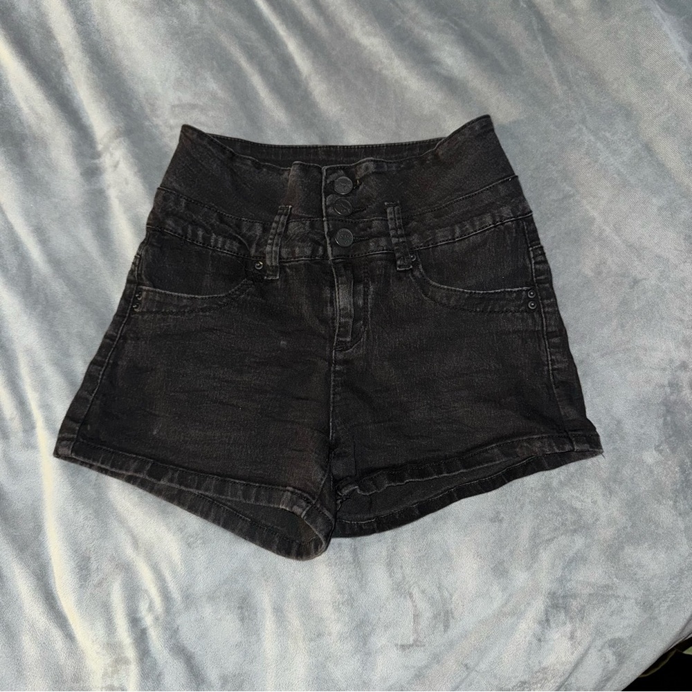 black high waisted shorts size 0
